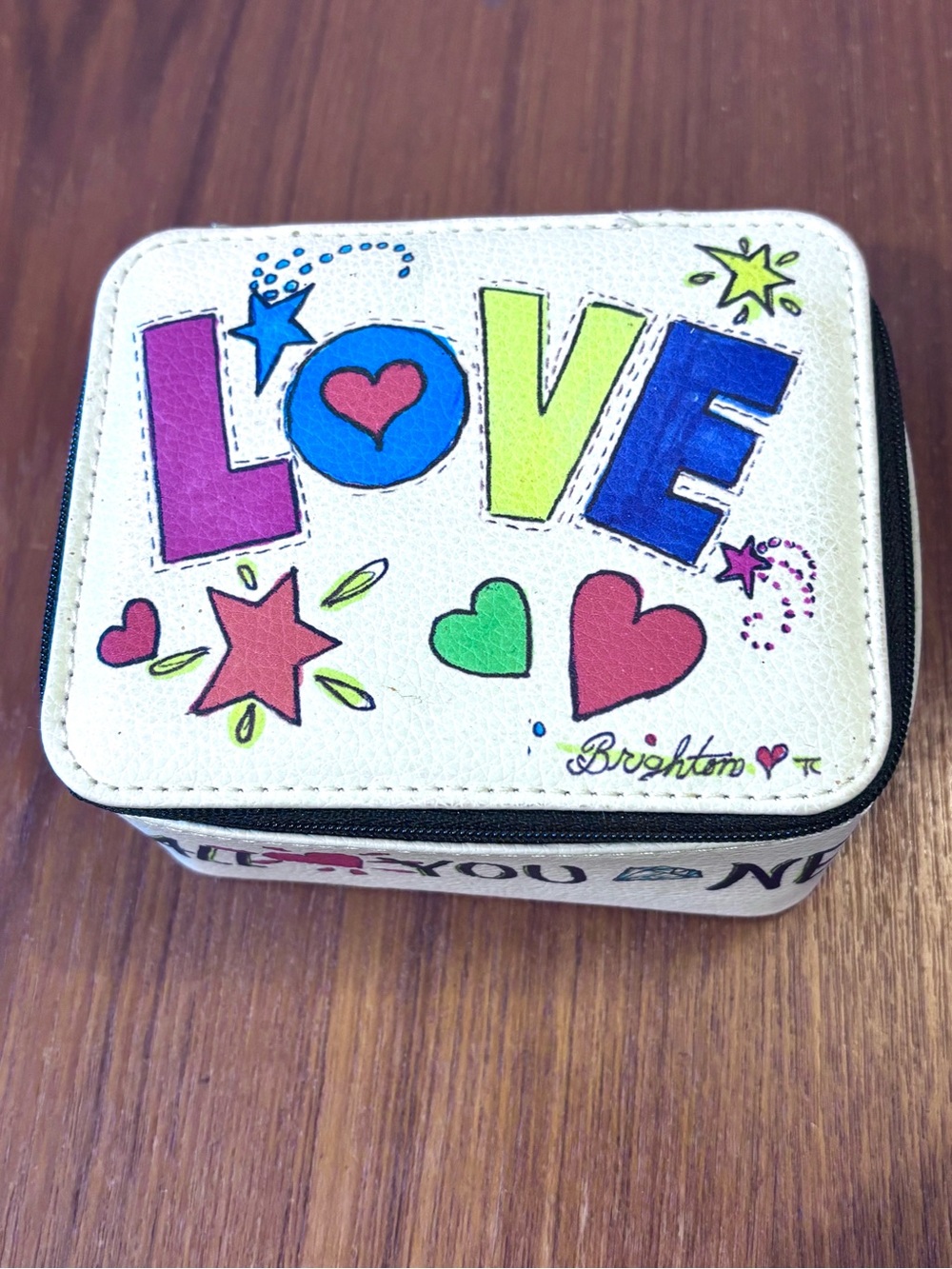 Price⤵️ Brighton Love is All You Need Jewelry travel case Bright colors Retired